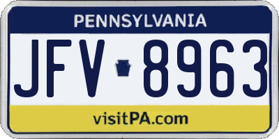 PA license plate JFV8963