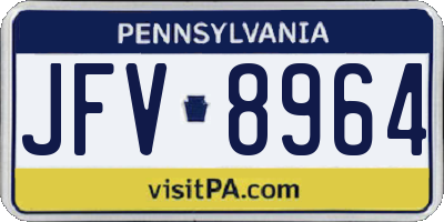 PA license plate JFV8964