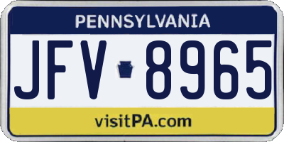 PA license plate JFV8965