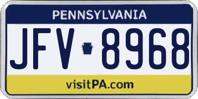 PA license plate JFV8968