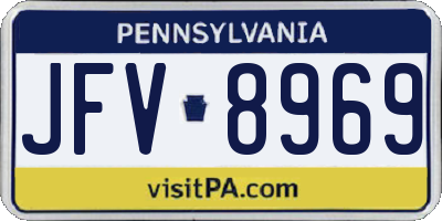 PA license plate JFV8969