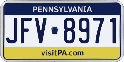 PA license plate JFV8971