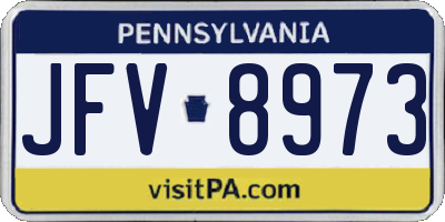 PA license plate JFV8973