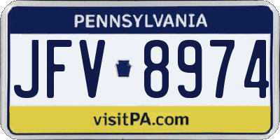 PA license plate JFV8974