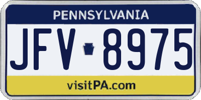 PA license plate JFV8975