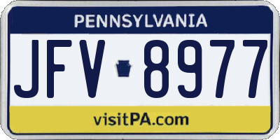 PA license plate JFV8977