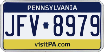 PA license plate JFV8979