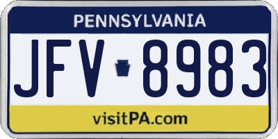 PA license plate JFV8983