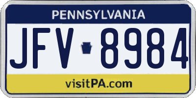 PA license plate JFV8984