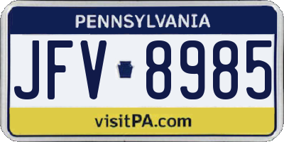 PA license plate JFV8985
