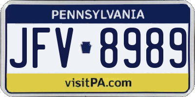 PA license plate JFV8989