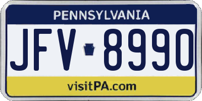PA license plate JFV8990