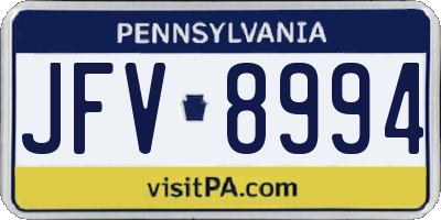 PA license plate JFV8994
