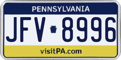 PA license plate JFV8996