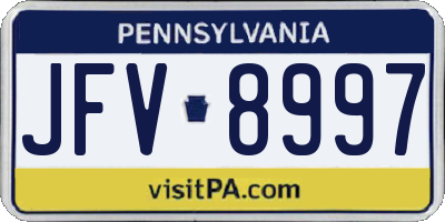 PA license plate JFV8997