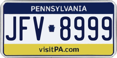 PA license plate JFV8999