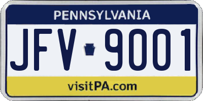PA license plate JFV9001