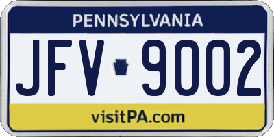 PA license plate JFV9002