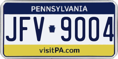 PA license plate JFV9004
