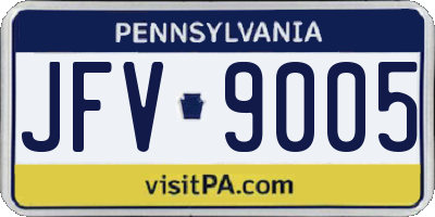 PA license plate JFV9005
