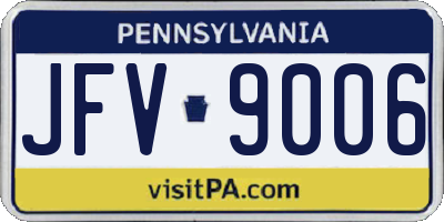 PA license plate JFV9006