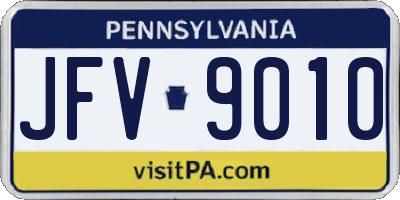PA license plate JFV9010