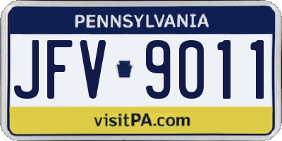 PA license plate JFV9011