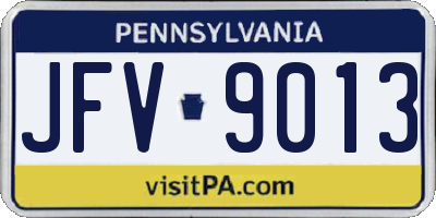 PA license plate JFV9013