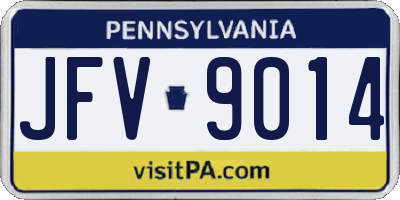 PA license plate JFV9014
