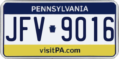 PA license plate JFV9016