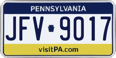 PA license plate JFV9017