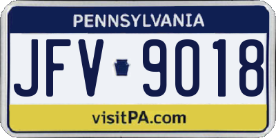 PA license plate JFV9018