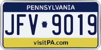 PA license plate JFV9019