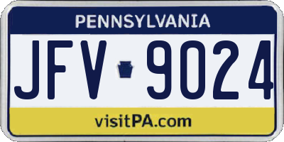 PA license plate JFV9024
