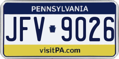 PA license plate JFV9026