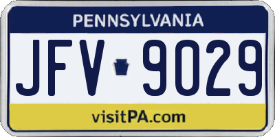 PA license plate JFV9029