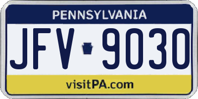 PA license plate JFV9030