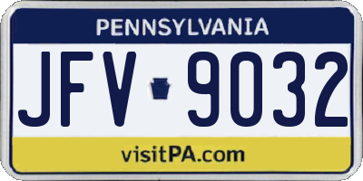 PA license plate JFV9032