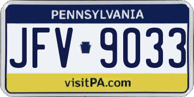 PA license plate JFV9033