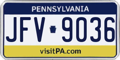 PA license plate JFV9036