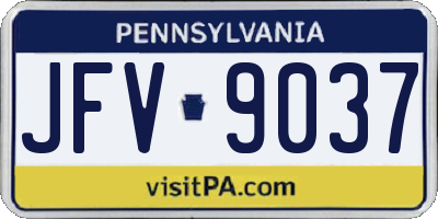 PA license plate JFV9037