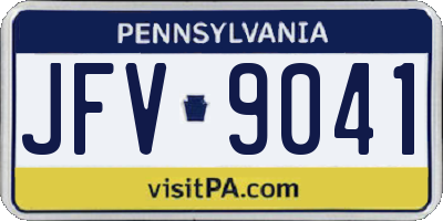 PA license plate JFV9041