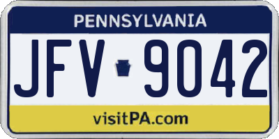 PA license plate JFV9042