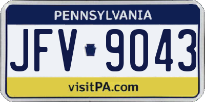 PA license plate JFV9043