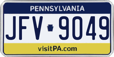 PA license plate JFV9049