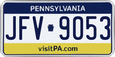 PA license plate JFV9053