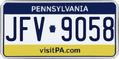 PA license plate JFV9058