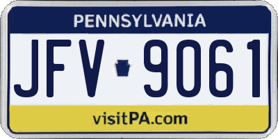 PA license plate JFV9061
