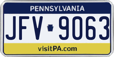 PA license plate JFV9063