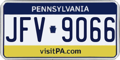 PA license plate JFV9066